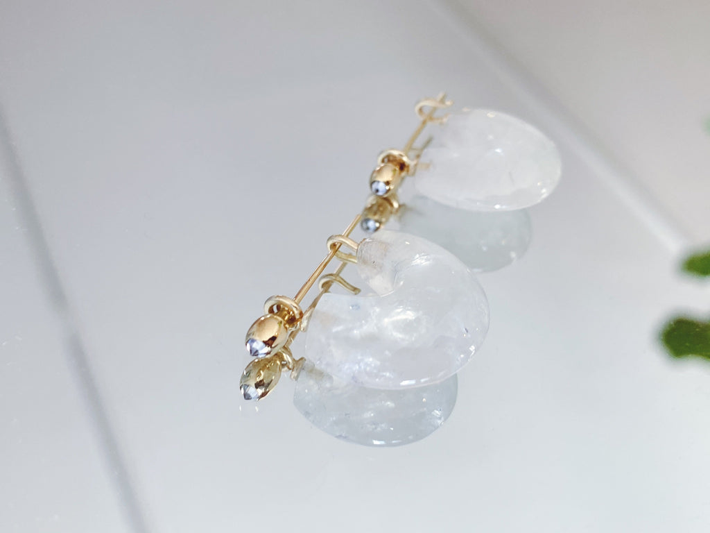 Arch Earrings : Moonstone + Diamond