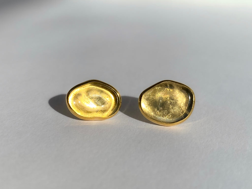Vada Studs - Rock Quartz + 22k