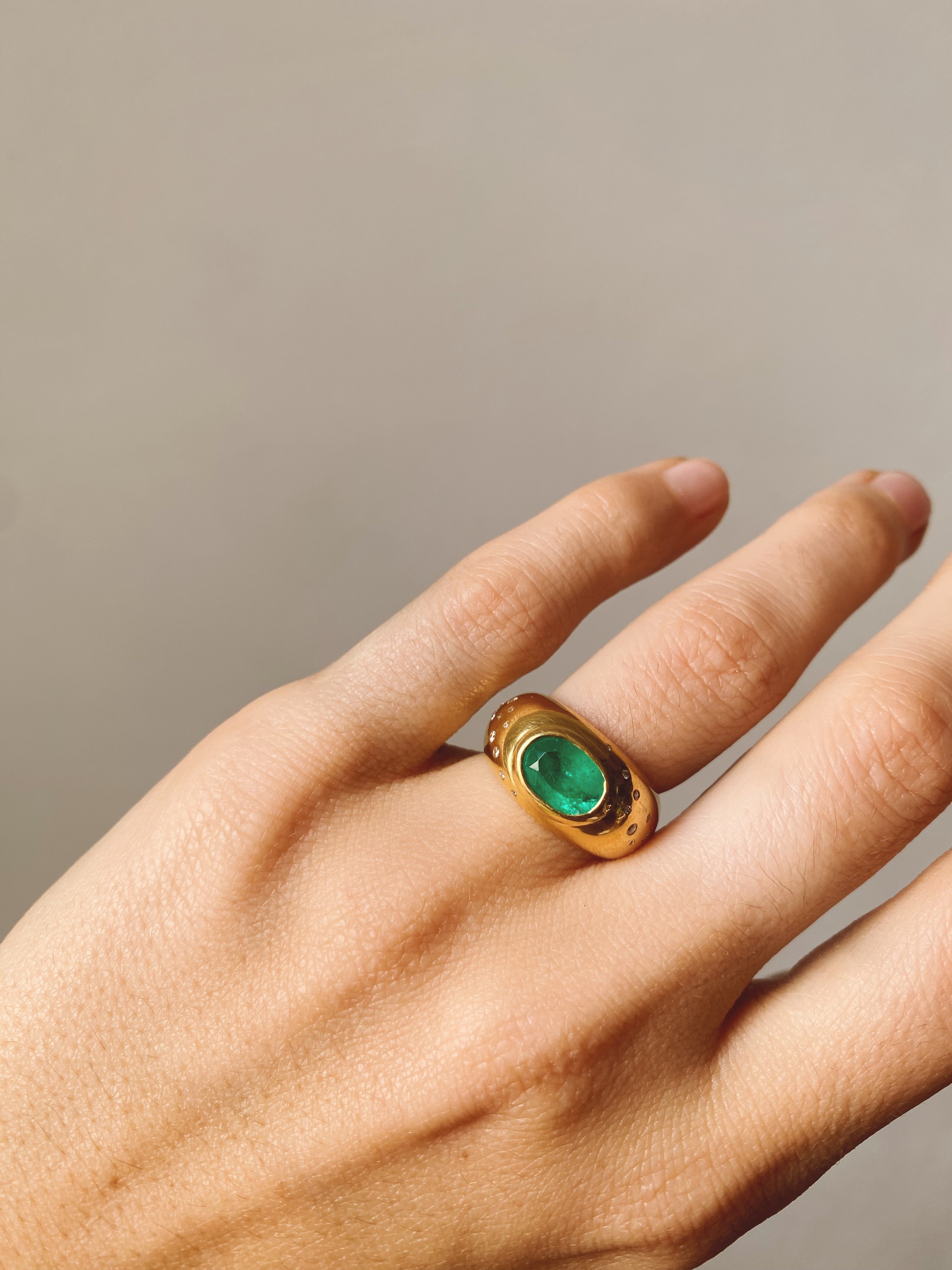 Emerald Temple Ring