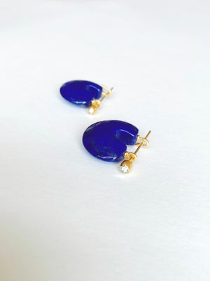 Arch Earring : Lapis + Diamond