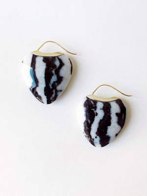Papal Earring：Zebra Stone + 18k Green Gold