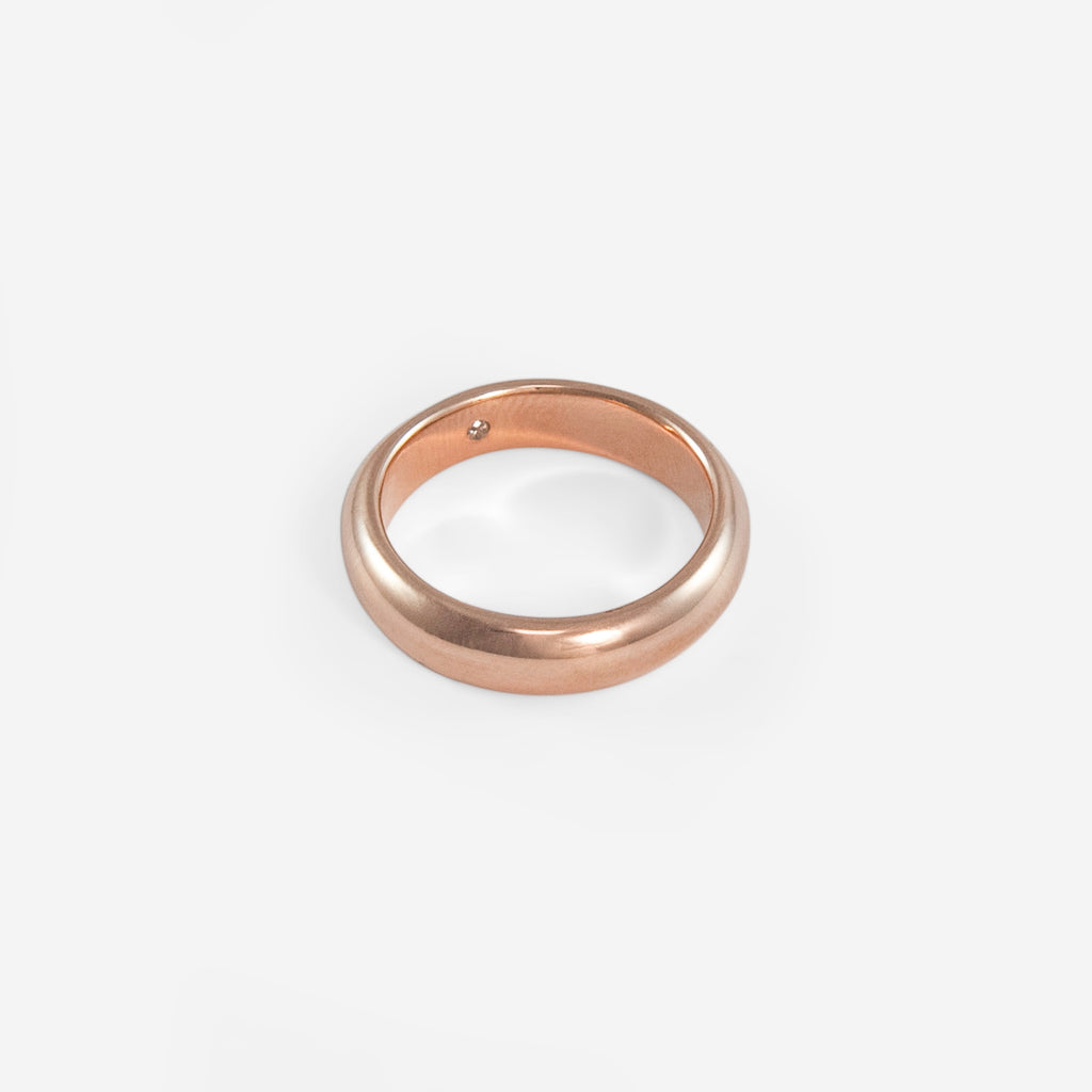 Classic Half-Round Ring with Hidden Diamond
