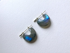 Arch Earring : Labradorite + Green Gold