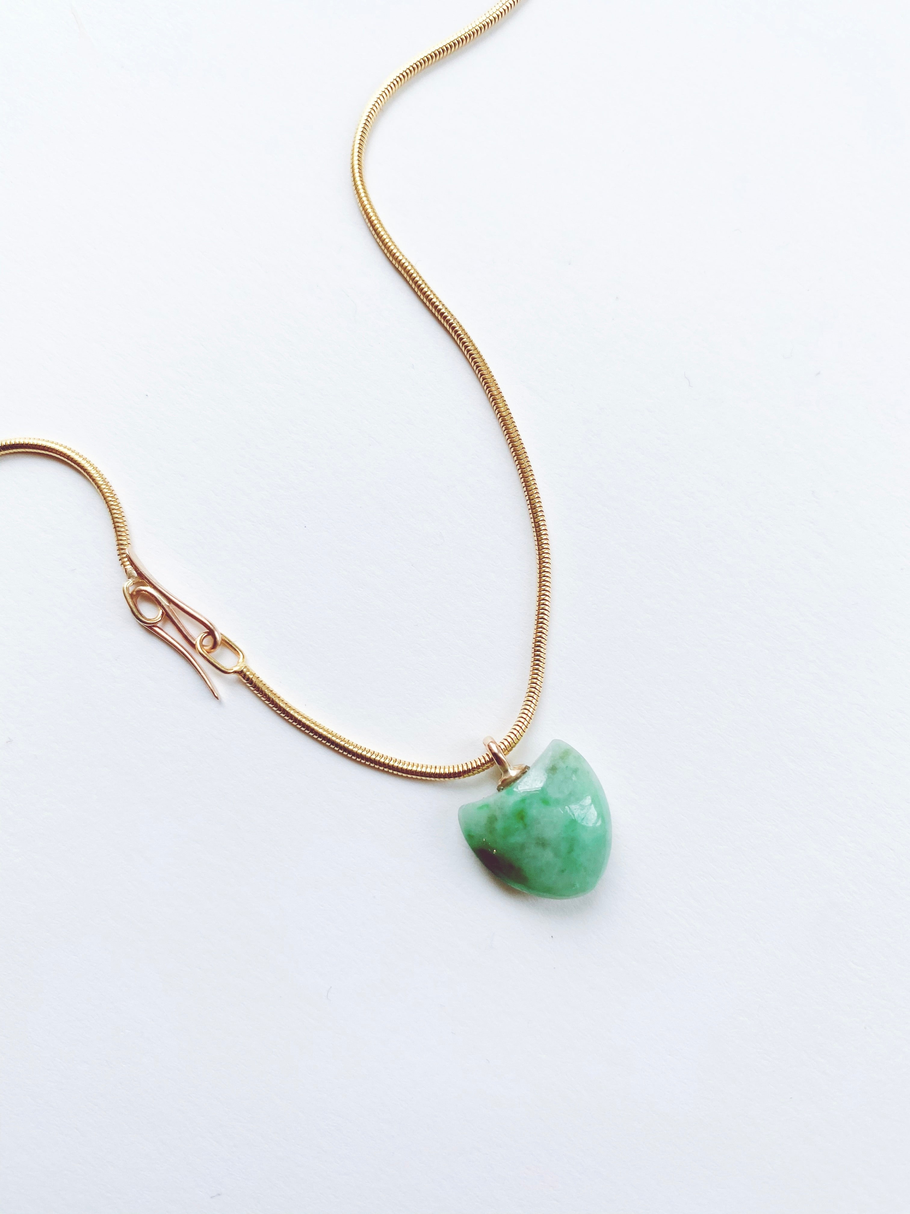 Mini Papal Necklace - Green Jade