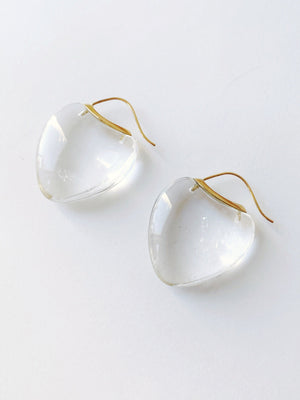 Papal Earring：Rock Quartz + 18k Green Gold