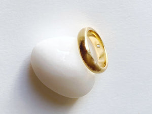 Classic Half-Round Ring with Hidden Diamond