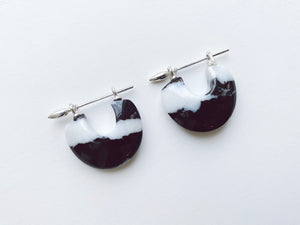 Arch Earrings : Zebra Stone + SS