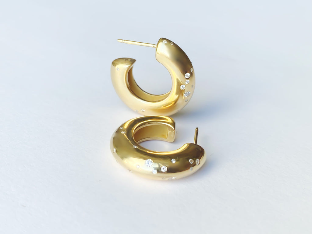 Golden Constellation Taurus Hoops