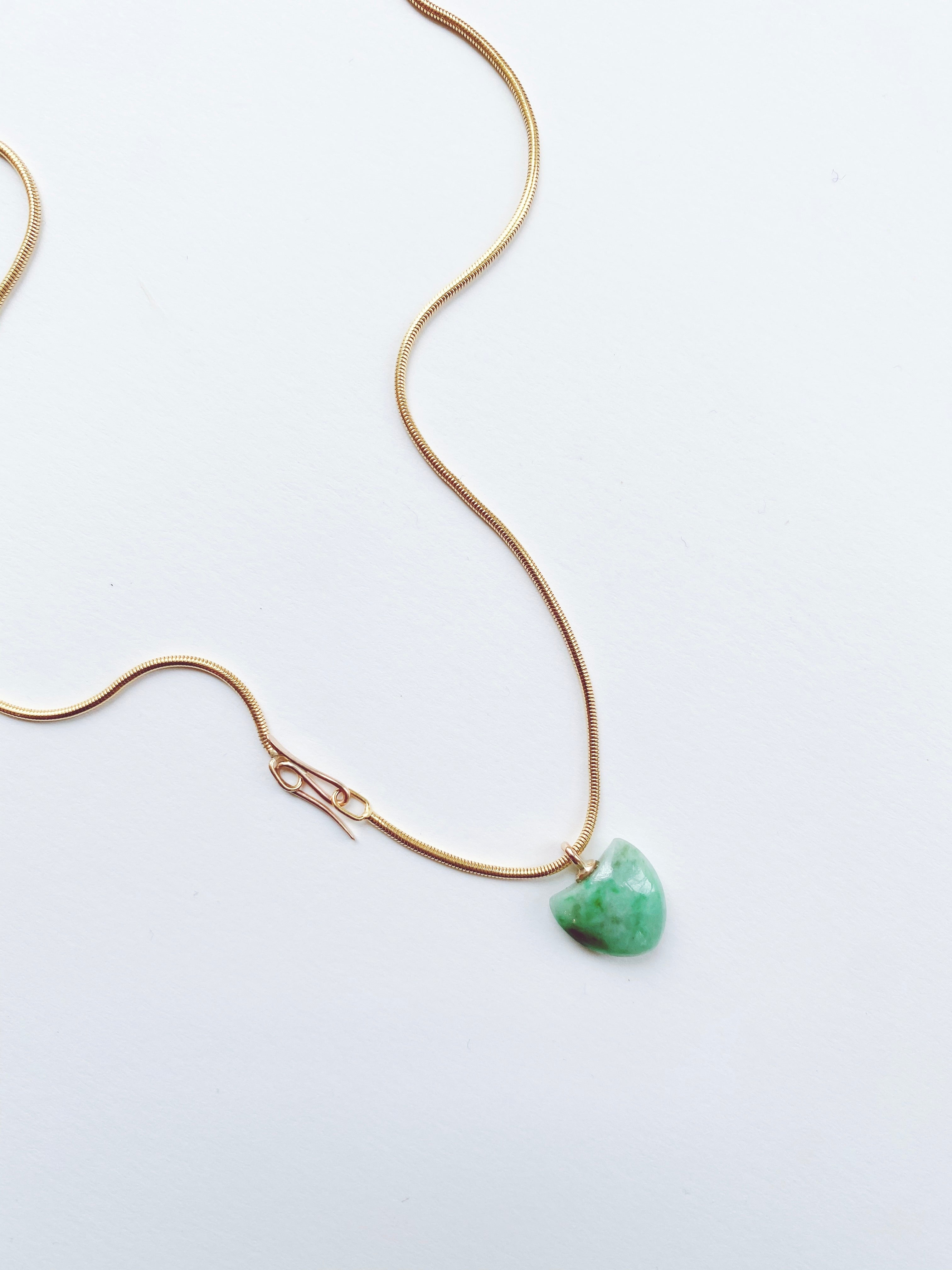 Mini Papal Necklace - Green Jade
