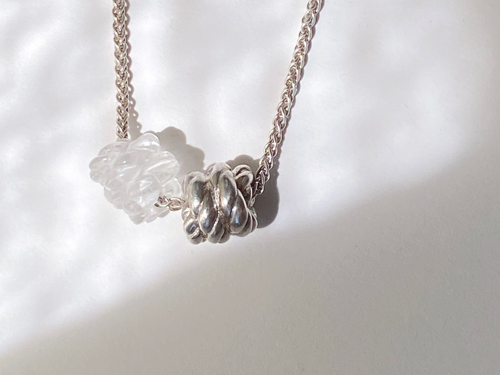 Duo Necklace - Rock Quartz + Silver