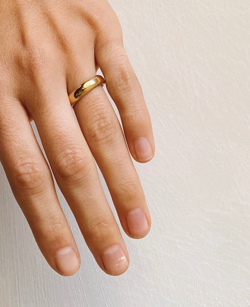 Classic Half-Round band with Hidden Diamond