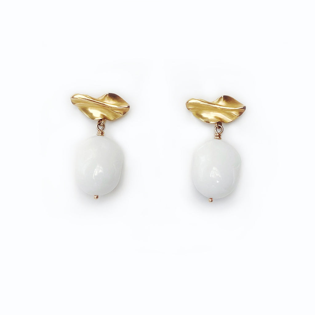 Carrara Marble Fold Earrings