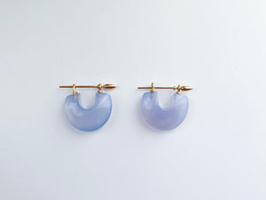Arch Earrings - Blue Chalcedony + 18k gold