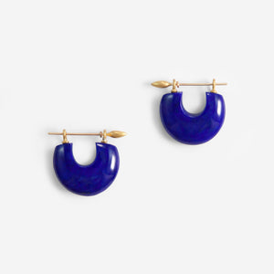 Arch Earrings：Lapis + 22k