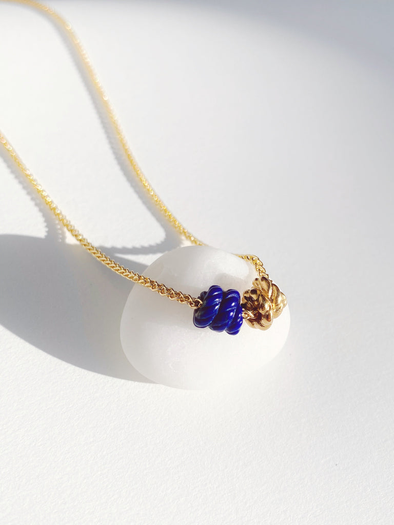 Mini Knot Duo Necklace - Lapis